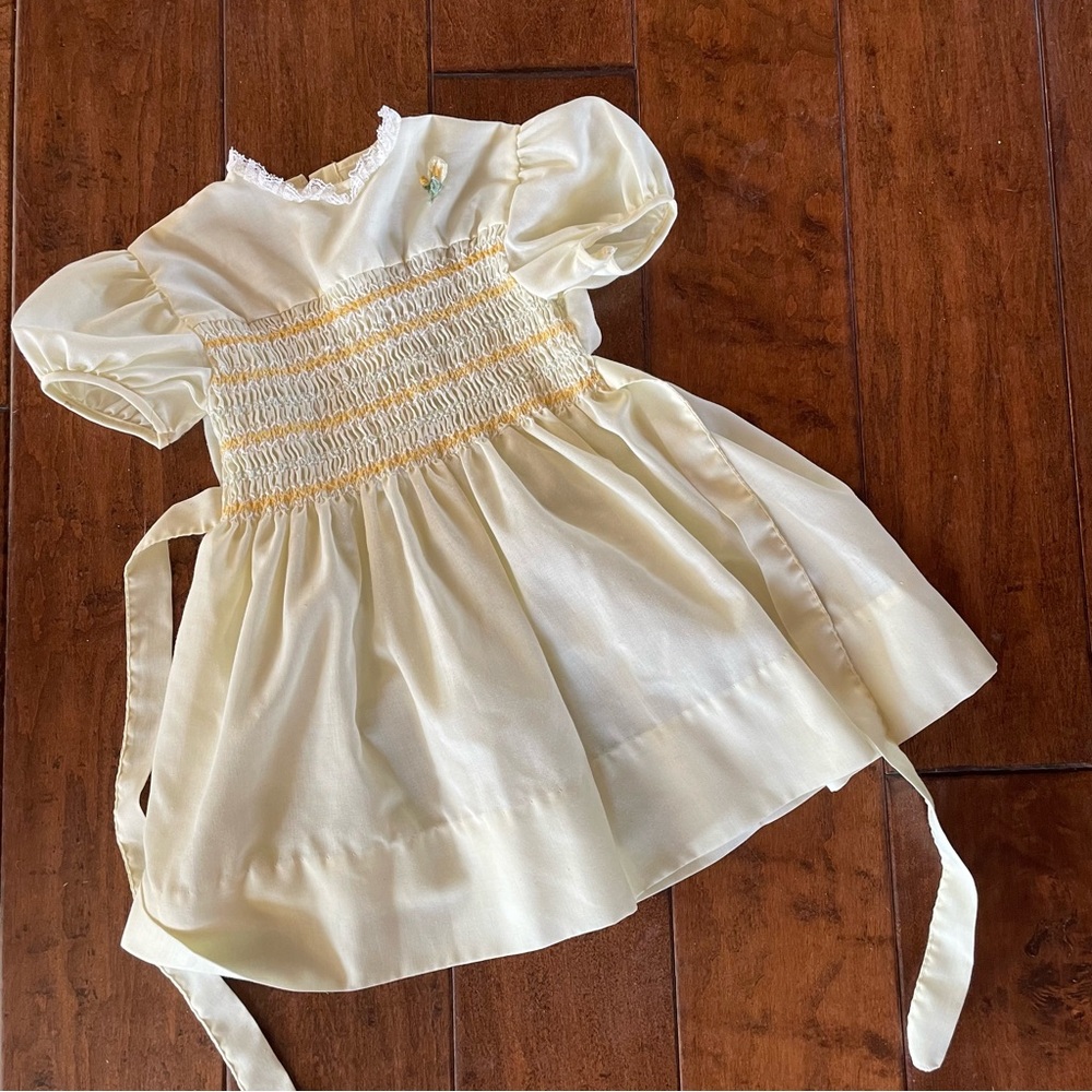 Charming Yellow Baby Dress with Lace Details